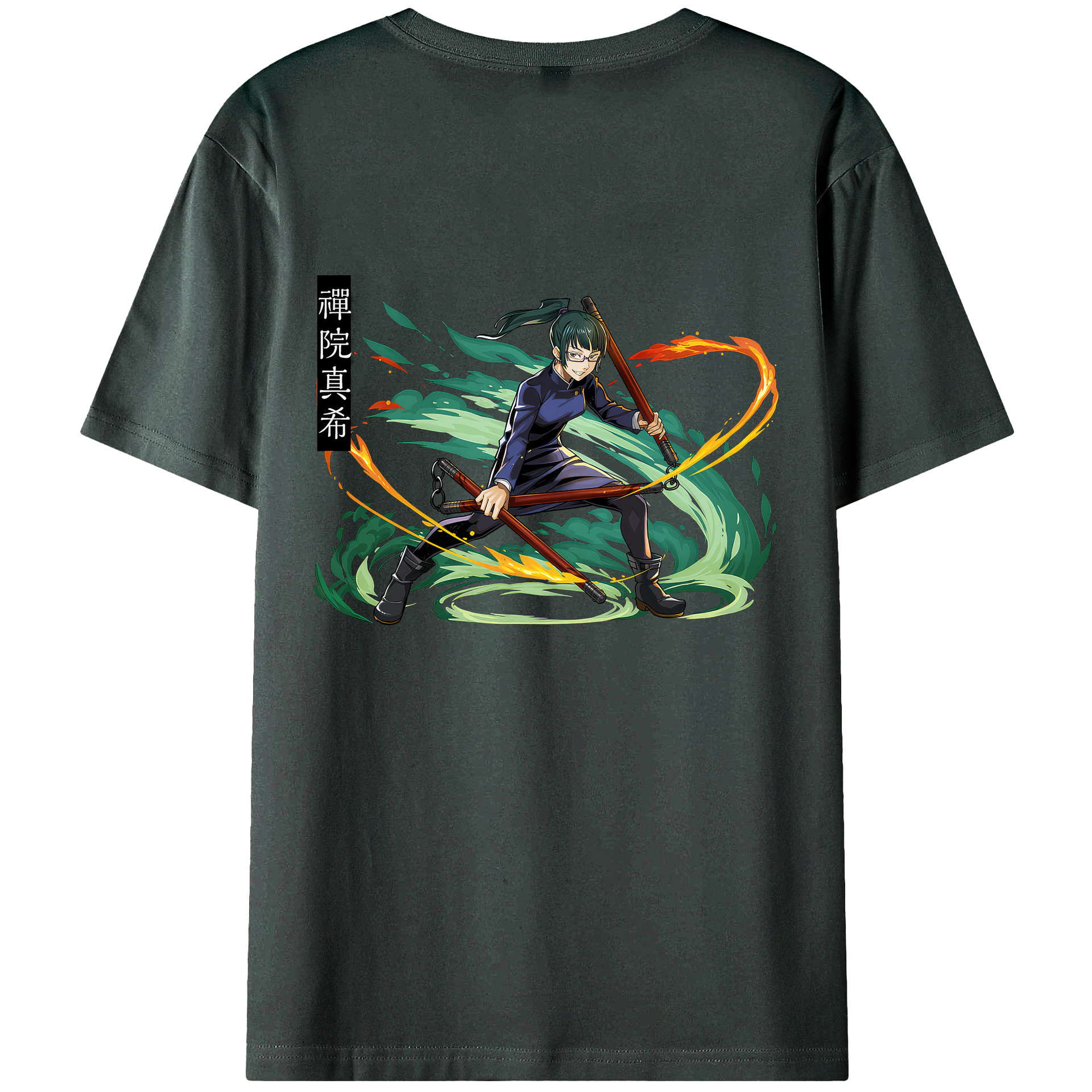 （画像用） 呪術廻戦 Jujutsu Kaisen 綿100％ メンズ半袖Tシャツ（バックプリント） 通気性